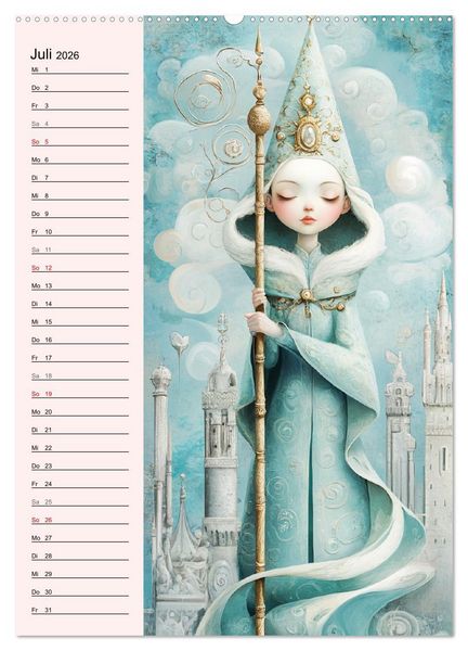 Produktbild: Tarot Wunderwelten. Surrealistische und magische Tarot-Kunst (hochwertiger Premium Wandkalender 2026 DIN A2 hoch), Kunstdruck in Hochglanz