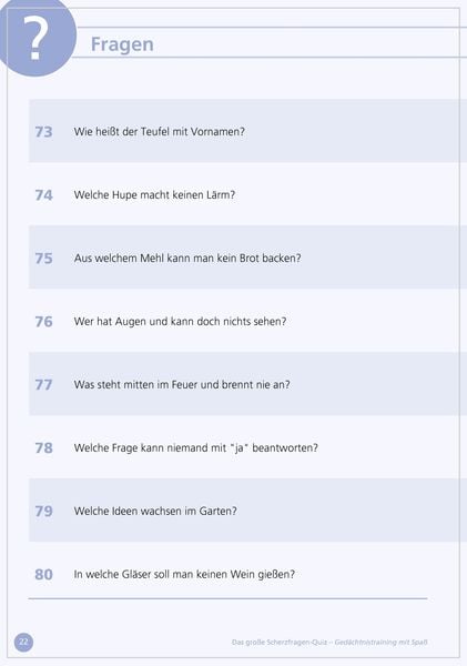 Produktbild: Das gro&szlig;e Scherzfragen-Quiz f&uuml;r Senioren