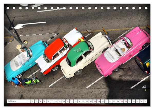 Produktbild: Vogel-Perspektive - Oldtimer in Havanna (Tischkalender 2026 DIN A5 quer), CALVENDO Monatskalender