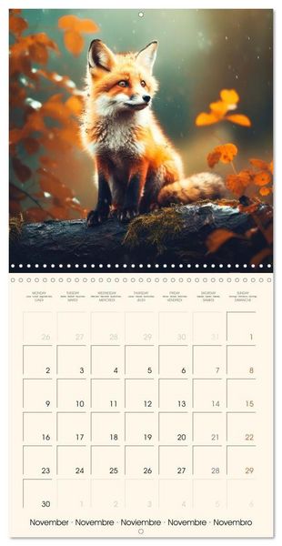 Produktbild: Les renards, des cr&eacute;atures si mignonnes (Calendrier mural carr&eacute; 2026 30x30 cm) Calendrier double avec une page pour vos prises de notes