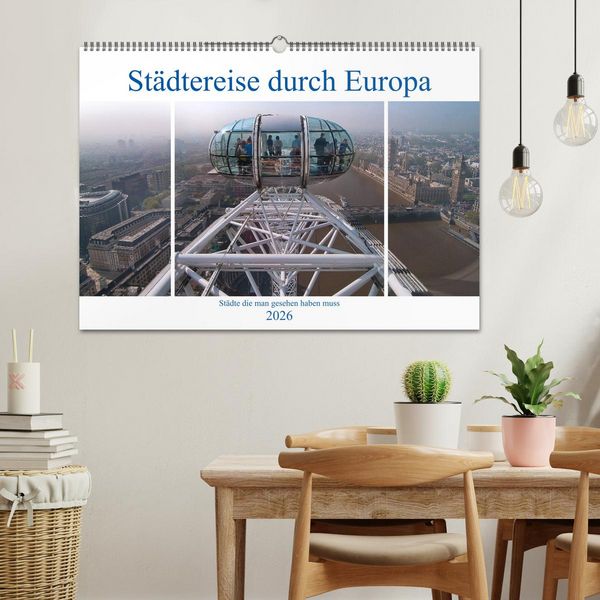 Produktbild: St&auml;dtereise durch Europa (Wandkalender 2026 DIN A2 quer), CALVENDO Monatskalender