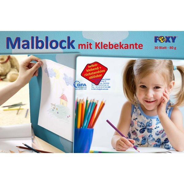 Produktbild: Malblock mit Klebekante selbstklebend 30 Blatt DIN A4