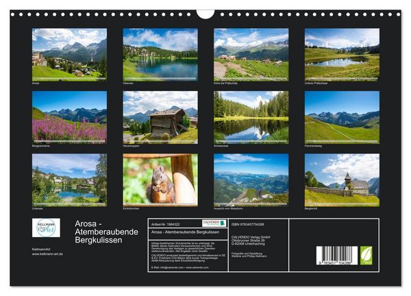 Produktbild: Arosa - Atemberaubende Bergkulissen (Wandkalender 2026 DIN A3 quer), CALVENDO Monatskalender
