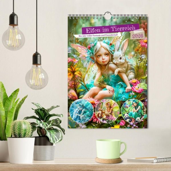 Produktbild: Elfen im Tierreich - Ein Jahr voller Fantasie und Freundschaft (Wandkalender 2026 DIN A4 hoch), CALVENDO Monatskalender