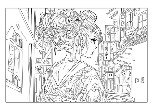 Produktbild: Manga Malbuch f&uuml;r M&auml;dchen ab 8 Jahren mit 52 Ausmalbildern