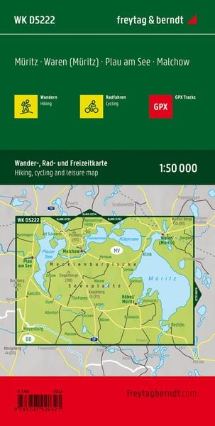 Produktbild: M&uuml;ritz, Waren (M&uuml;ritz), Plau, Wander/Radkarte 1:50.000