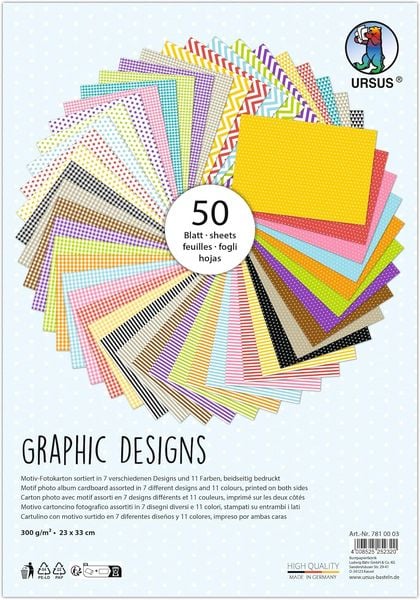 Produktbild: URSUS Basispapiere Motiv Fotokarton, Graphic Designs