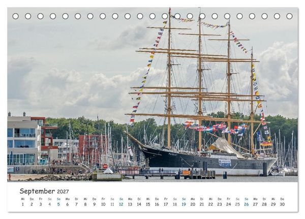 Produktbild: Mit Segel, Rah und Gaffel (Tischkalender 2027 DIN A5 quer), CALVENDO Monatskalender