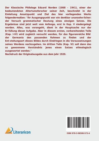 Produktbild: Die germanische Urgeschichte in Tacitus' Germania