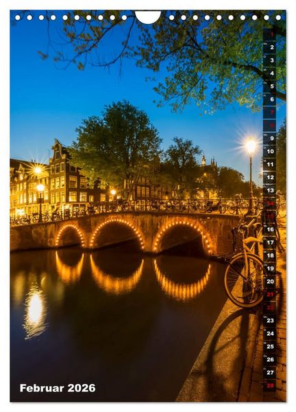 Produktbild: AMSTERDAM Charmantes Stadtherz (Wandkalender 2026 DIN A4 hoch), CALVENDO Monatskalender