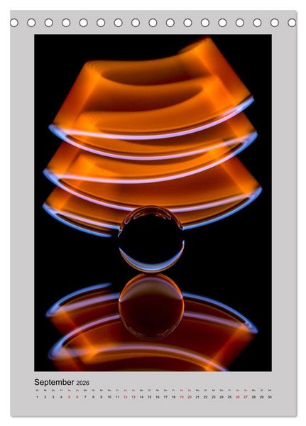 Produktbild: Lensball - Lichtmalerei in der Glaskugel (Tischkalender 2026 DIN A5 hoch), CALVENDO Monatskalender