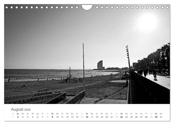 Produktbild: BARCELONA [black/white] (Wandkalender 2026 DIN A4 quer), CALVENDO Monatskalender