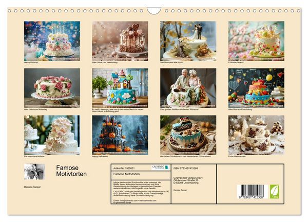 Produktbild: Famose Motivtorten (Wandkalender 2026 DIN A3 quer), CALVENDO Monatskalender