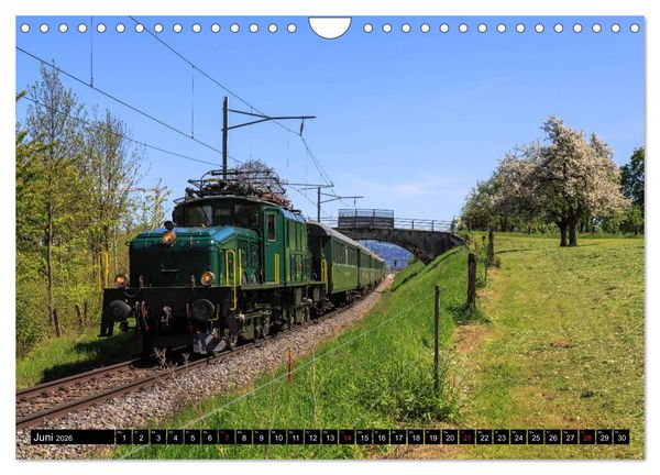 Produktbild: Eisenbahn-Nostalgie - Oldtimer auf Schweizer Schienen (Wandkalender 2026 DIN A4 quer), CALVENDO Monatskalender