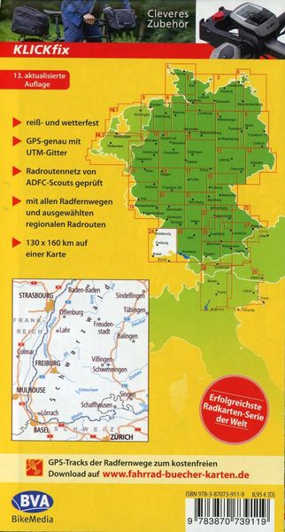 Produktbild: ADFC-Radtourenkarte 24 Schwarzwald Oberrhein