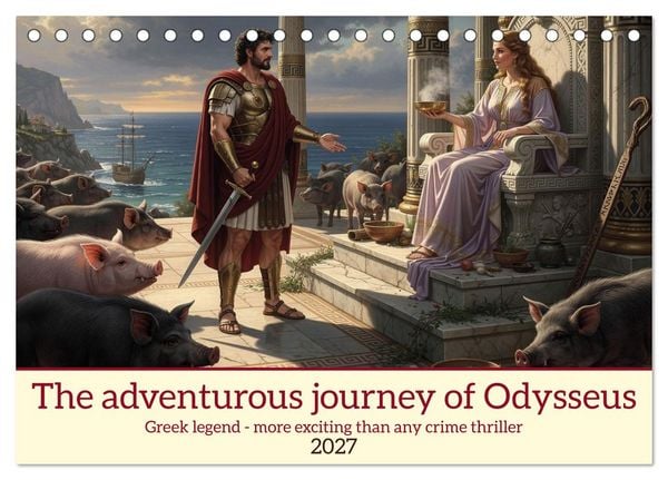 Produktbild: The adventurous journey of Odysseus (Desk Calendar 2027 DIN A5 landscape), CALVENDO 12 Month DeskCalendar