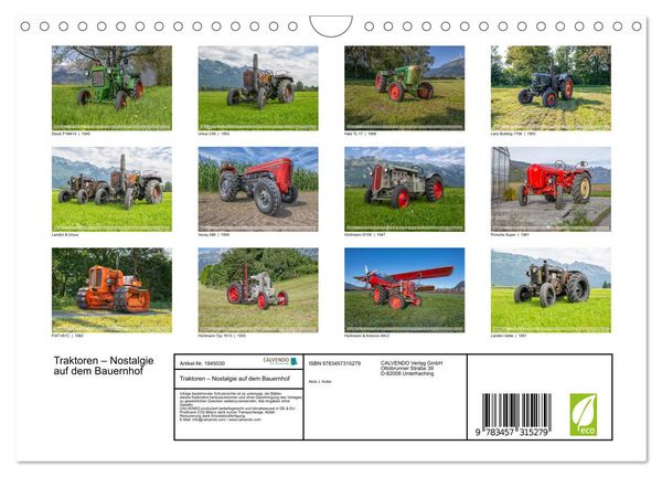 Produktbild: Traktoren &ndash; Nostalgie auf dem Bauernhof (Wandkalender 2026 DIN A4 quer), CALVENDO Monatskalender