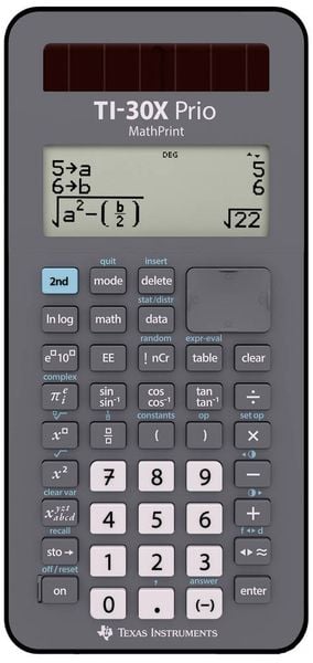 Texas Instruments TI-30X Prio MathPrint™ Schulrechner Schwarz Display (Stellen): 64 batteriebetrieben, solarbetrieben