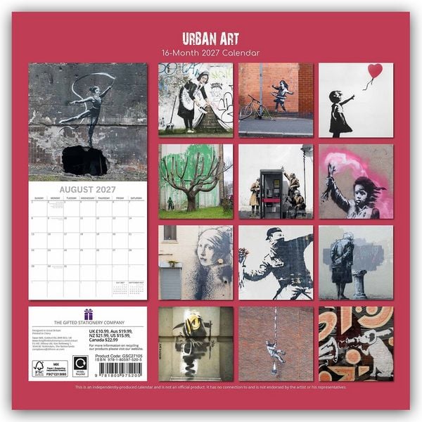 Produktbild: Urban Art &ndash; Banksy 2027 &ndash; 16-Monatskalender