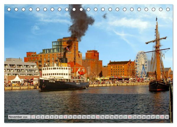 Produktbild: Hansestadt Wismar - Hafenimpressionen (Tischkalender 2026 DIN A5 quer), CALVENDO Monatskalender