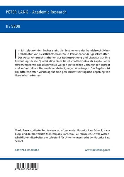 Produktbild: Die Rechtsnatur der Gesellschafterkonten