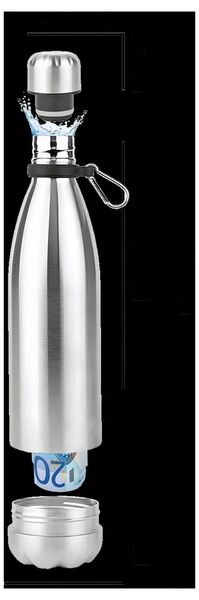 Produktbild: Kh-security 370216 Dosensafe Safe (Ausf&uuml;hrung: Edelstahlflasche) silber