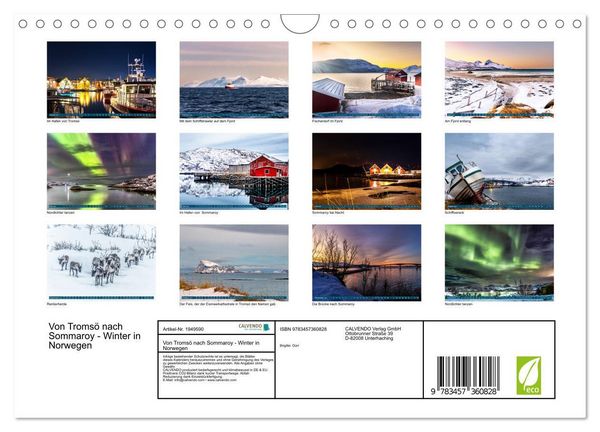 Produktbild: Von Troms&ouml; nach Sommaroy - Winter in Norwegen (Wandkalender 2026 DIN A4 quer), CALVENDO Monatskalender