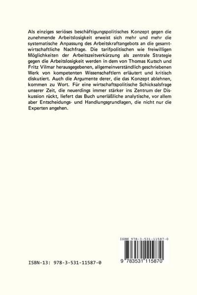 Produktbild: Arbeitszeitverk&uuml;rzung &mdash; Ein Weg zur Vollbesch&auml;ftigung?
