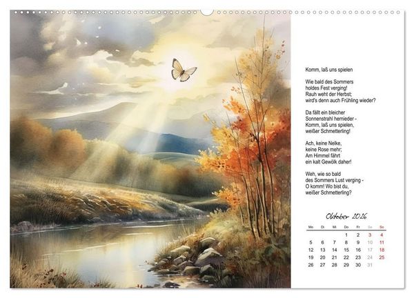 Produktbild: Gedichte von Theodor Storm (hochwertiger Premium Wandkalender 2026 DIN A2 quer), Kunstdruck in Hochglanz