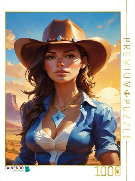 Produktbild: CALVENDO Puzzle Sexy Cowgirl | 1000 Teile Lege-Gr&ouml;&szlig;e 64x48cm Foto-Puzzle f&uuml;r gl&uuml;ckliche Stunden