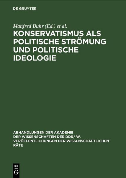 Produktbild: Konservatismus als politische Str&ouml;mung und politische Ideologie