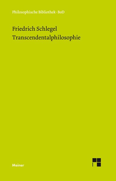 Produktbild: Transcendentalphilosophie (1800-1801)