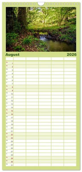 Produktbild: Familienplaner 2026 - Wege des einfachen Gl&uuml;cks - Spazierg&auml;nge im Wald mit 5 Spalten (Wandkalender, 21 x 45 cm) CALVENDO