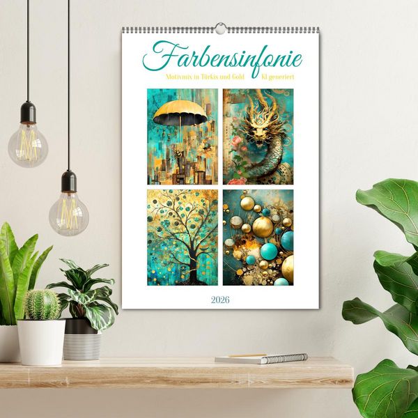 Produktbild: Farbensinfonie (Wandkalender 2026 DIN A2 hoch), CALVENDO Monatskalender