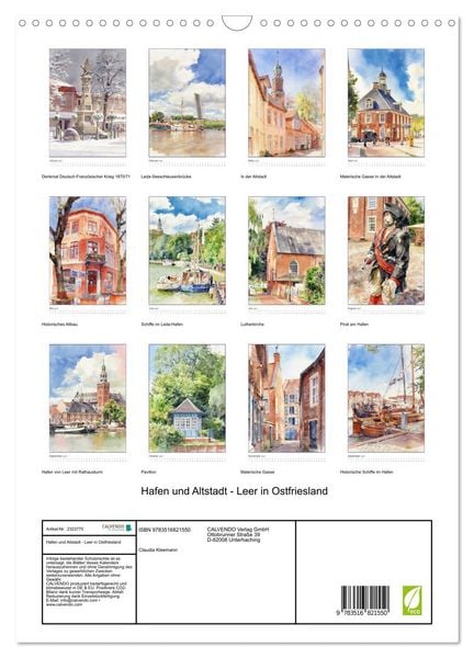 Produktbild: Hafen und Altstadt - Leer in Ostfriesland (Wandkalender 2027 DIN A3 hoch), CALVENDO Monatskalender