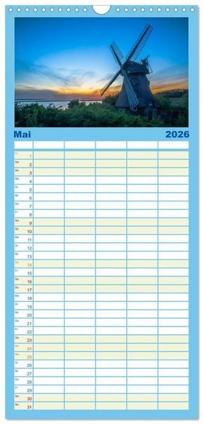 Produktbild: Familienplaner 2026 - Sonne und Meer - Meer geht immer mit 5 Spalten (Wandkalender, 21 x 45 cm) CALVENDO