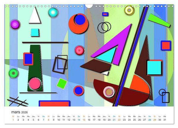 Produktbild: L'art abstrait aux mille facettes (Calendrier mural 2026 DIN A3 vertical), CALVENDO calendrier mensuel