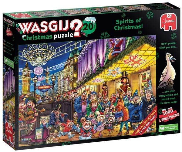 Jumbo 1110100334 - Wasgij Christmas 20, Spirits of Christmas, Christmas Carol Puzzle, 2x1000 Teile