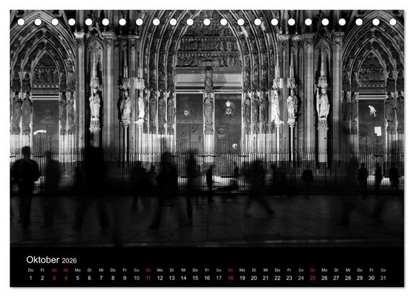 Produktbild: k&ouml;ln dunkelbunt II &ndash; Die Stadt leuchtet! (Tischkalender 2026 DIN A5 quer), CALVENDO Monatskalender