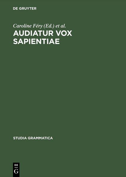 Produktbild: Audiatur Vox Sapientiae