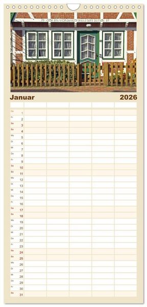 Produktbild: Familienplaner 2026 - Ostfriesland mit 5 Spalten (Wandkalender, 21 x 45 cm) CALVENDO