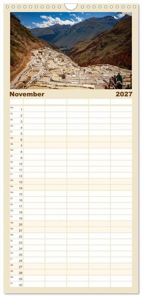 Produktbild: Familienplaner 2027 - Peru - Traumreise durch das Land der Inka mit 5 Spalten (Wandkalender, 21 x 45 cm) CALVENDO