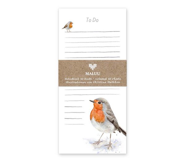 Produktbild: Notizblock Robin Redbreast