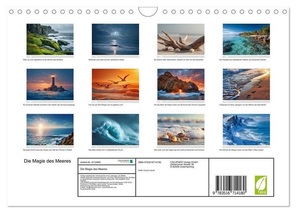 Produktbild: Die Magie des Meeres (Wandkalender 2026 DIN A4 quer), CALVENDO Monatskalender