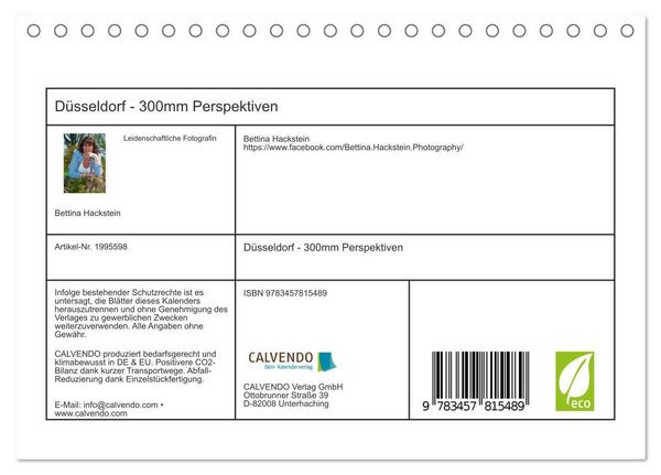 Produktbild: D&uuml;sseldorf - 300mm Perspektiven (Tischkalender 2026 DIN A5 quer), CALVENDO Monatskalender