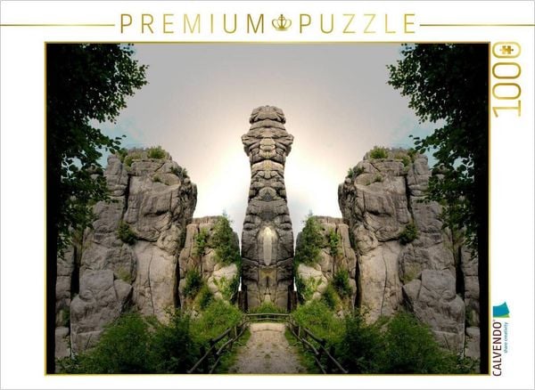 Produktbild: CALVENDO Puzzle Spiegelwelten - W&auml;chter Externsteine | 1000 Teile Lege-Gr&ouml;&szlig;e 64x48cm Foto-Puzzle f&uuml;r gl&uuml;ckliche Stunden