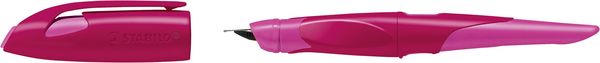 Produktbild: STABILO Ergonomischer Schulf&uuml;ller f&uuml;r Rechtsh&auml;nder mit Anf&auml;nger-Feder A -   EASYbirdy in beere/pink - Einzelstift - inklusive Patrone