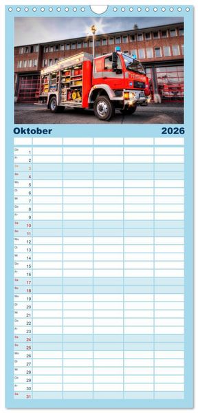 Produktbild: Familienplaner 2026 - Berufsfeuerwehr Braunschweig mit 5 Spalten (Wandkalender, 21 x 45 cm) CALVENDO