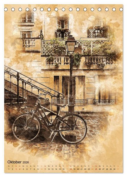 Produktbild: Fahrrad - Retro-Kalender (Tischkalender 2026 DIN A5 hoch), CALVENDO Monatskalender