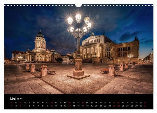 Produktbild: Berlin City bei Nacht (Wandkalender 2026 DIN A3 quer), CALVENDO Monatskalender